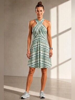 NWT Title Nine Round Trip 3-in-1 Convertible Dress Skirt Green Plaid Small
